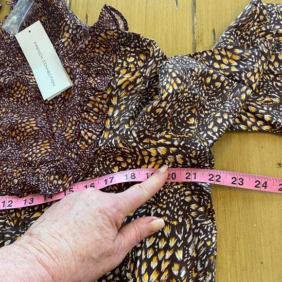 French Connection Women’s Faith Tiered Midi High Neck Ruffle New Dress size 10 - Picture 6 of 16